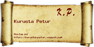 Kurusta Petur névjegykártya